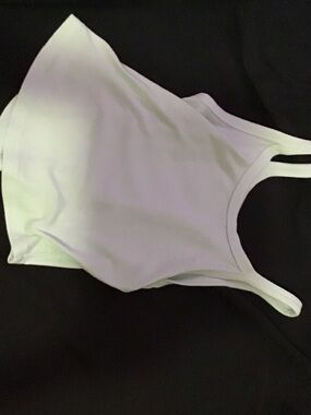 White Ribbed Racerback Tank Top